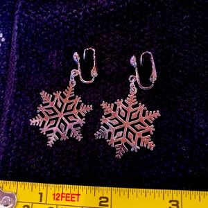 Fabulous little clip on snow ❄️ flake earrings